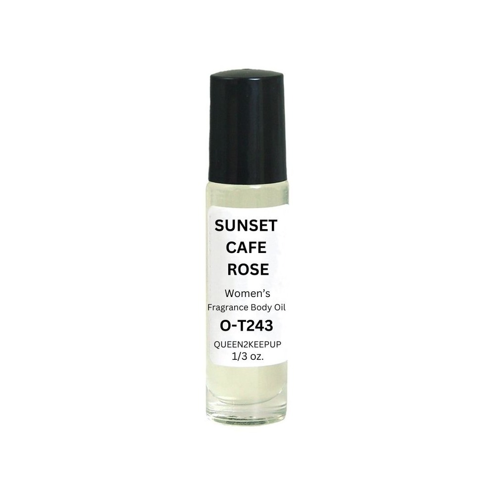 Sunset Café Rose Women's Body Oil Spicy Floral and Coffee Infused Roll-On Scent